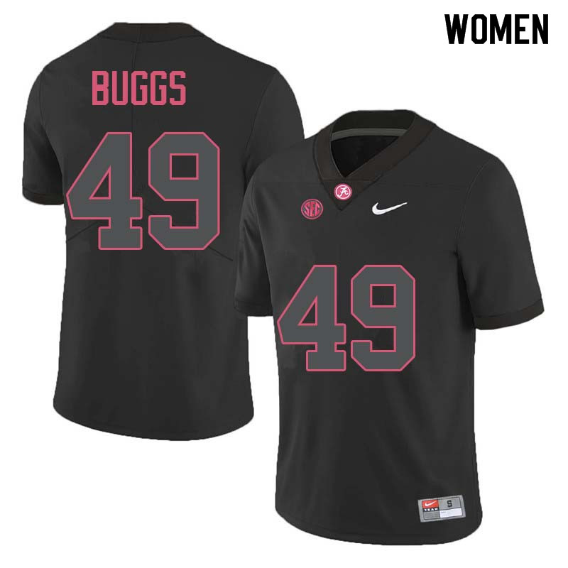 Alabama Crimson Tide Women's Isaiah Buggs #49 Black NCAA Nike Authentic Stitched College Football Jersey BQ16M57BT